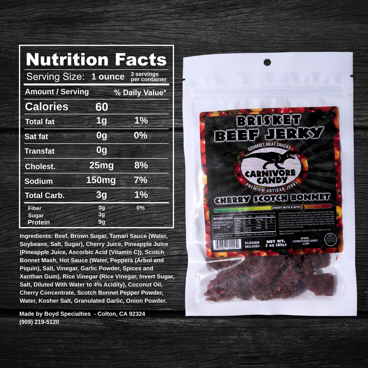 Cherry Scotch Bonnet Brisket Beef Jerky