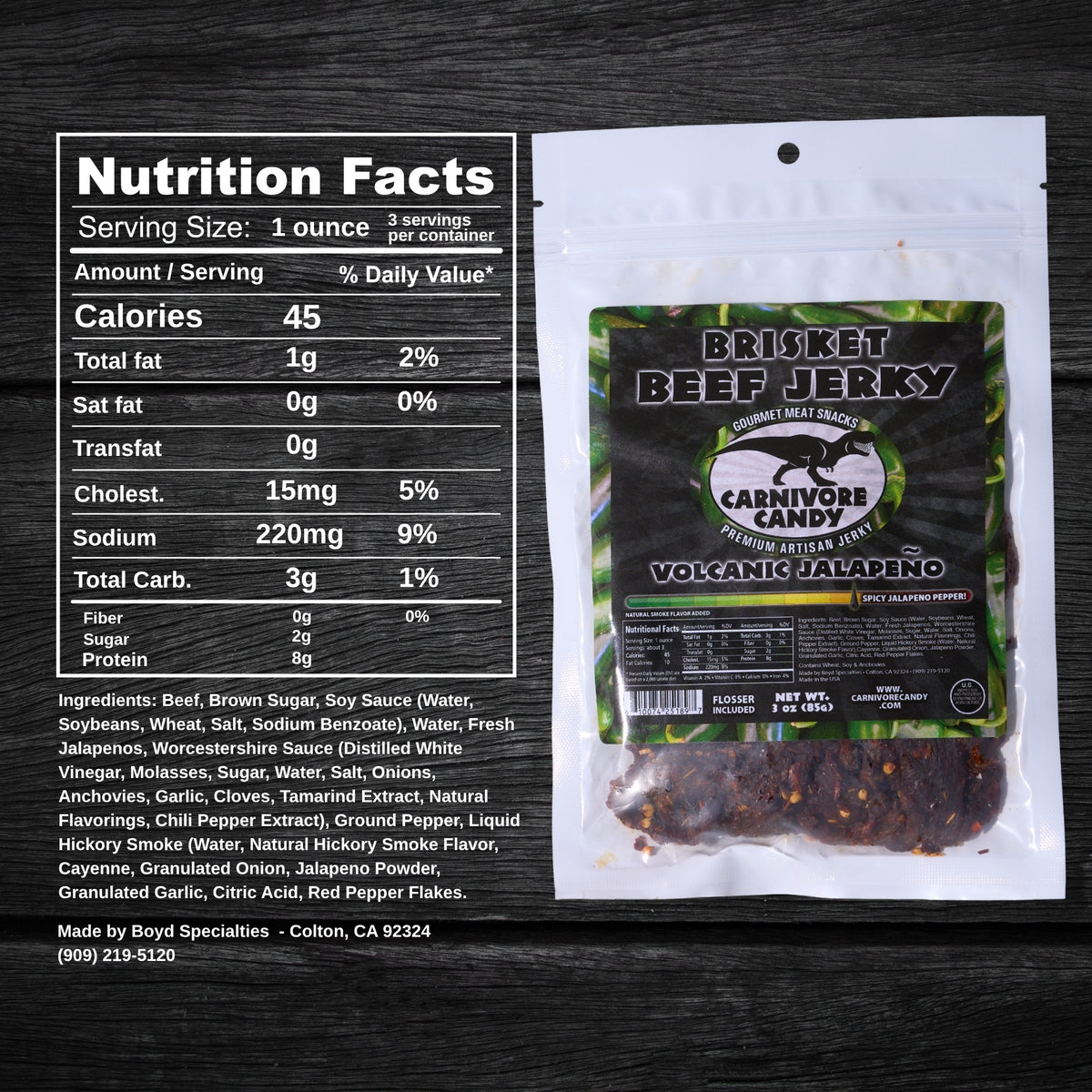 Volcanic Jalapeno Brisket Beef Jerky