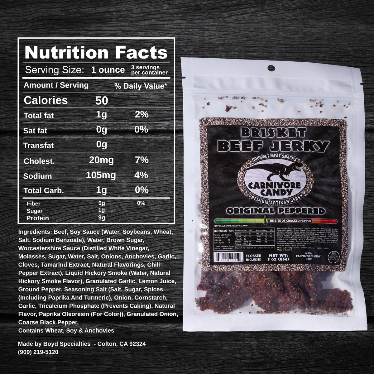 Original Peppered Brisket Beef Jerky