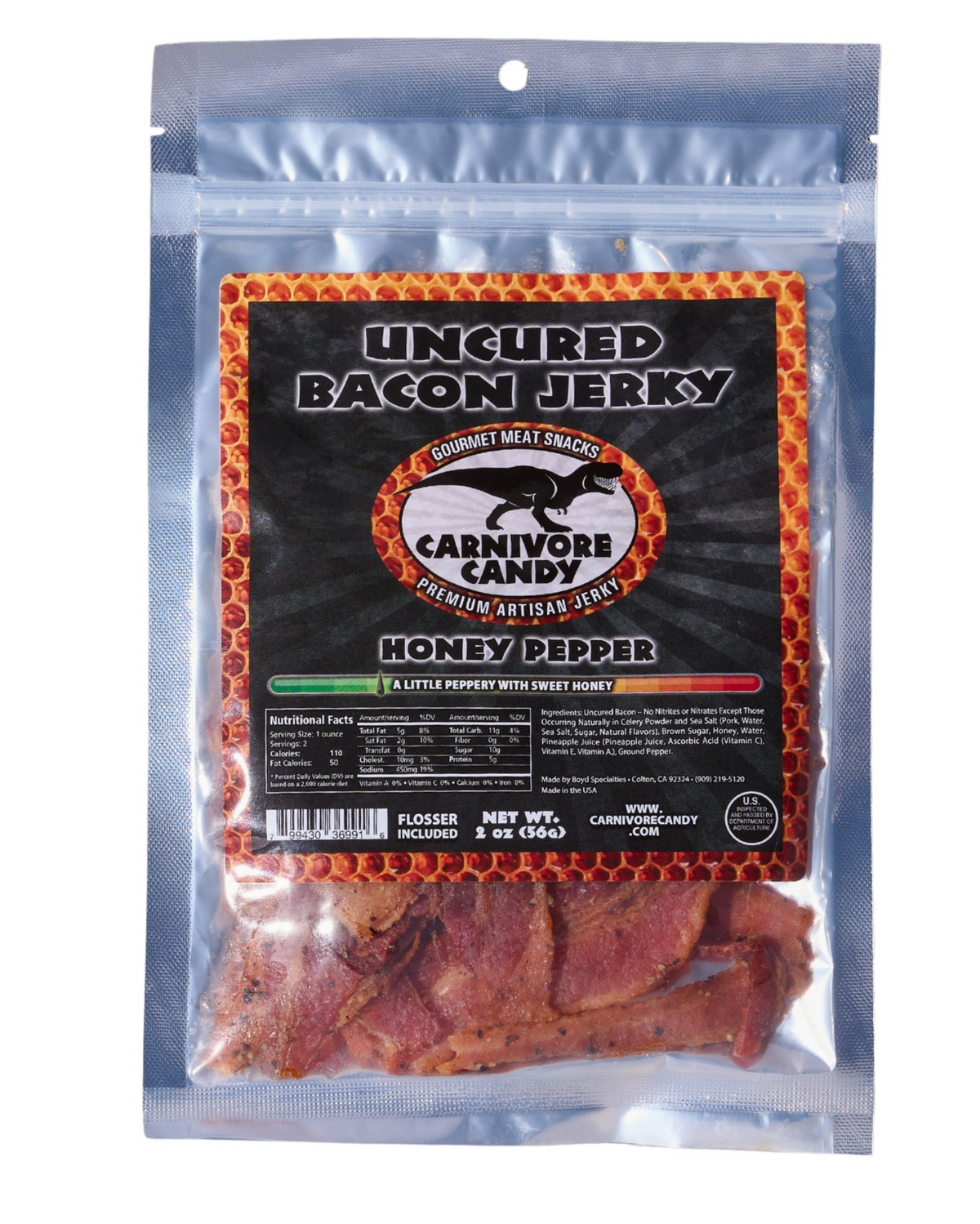 Honey Peppered Uncured Bacon Jerky