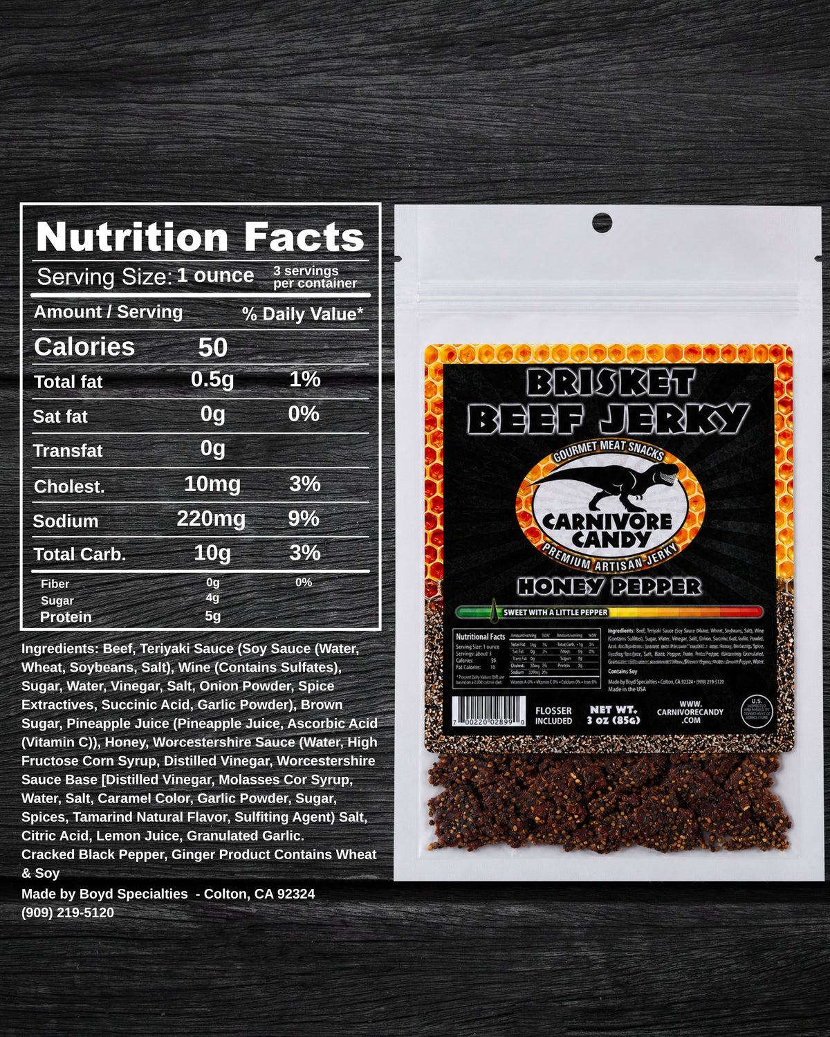Honey Pepper Brisket Beef Jerky