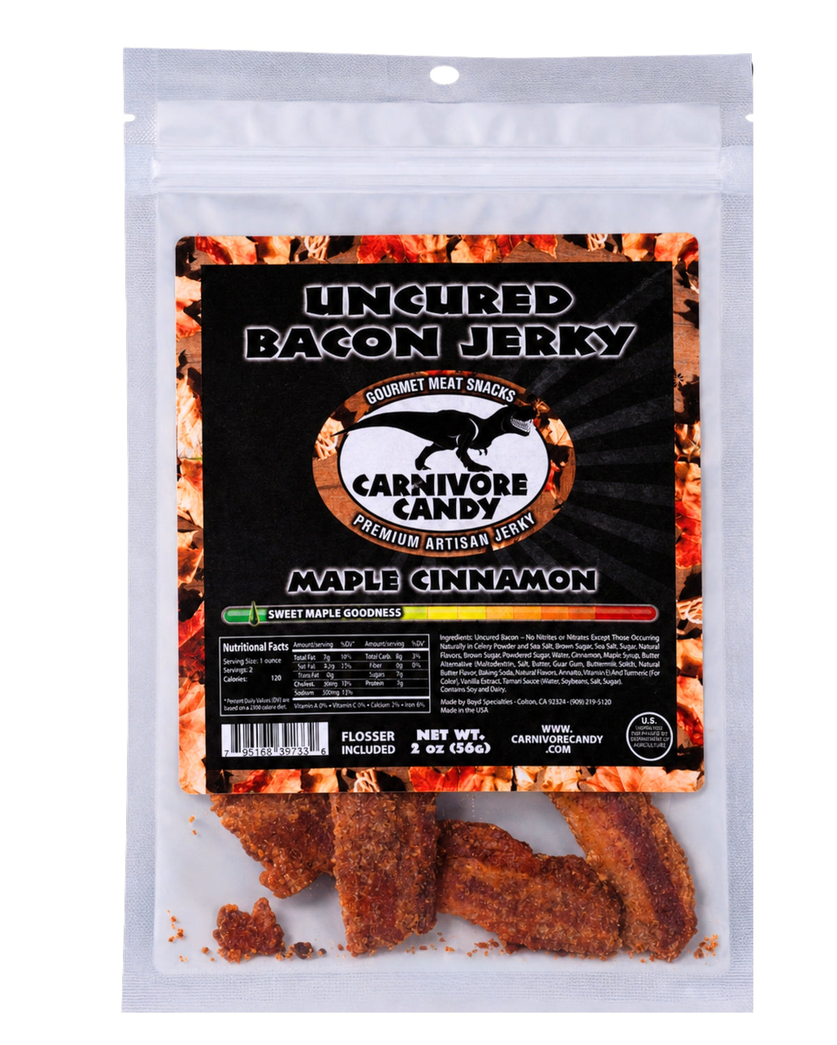 Maple Cinnamon Uncured Bacon Jerky