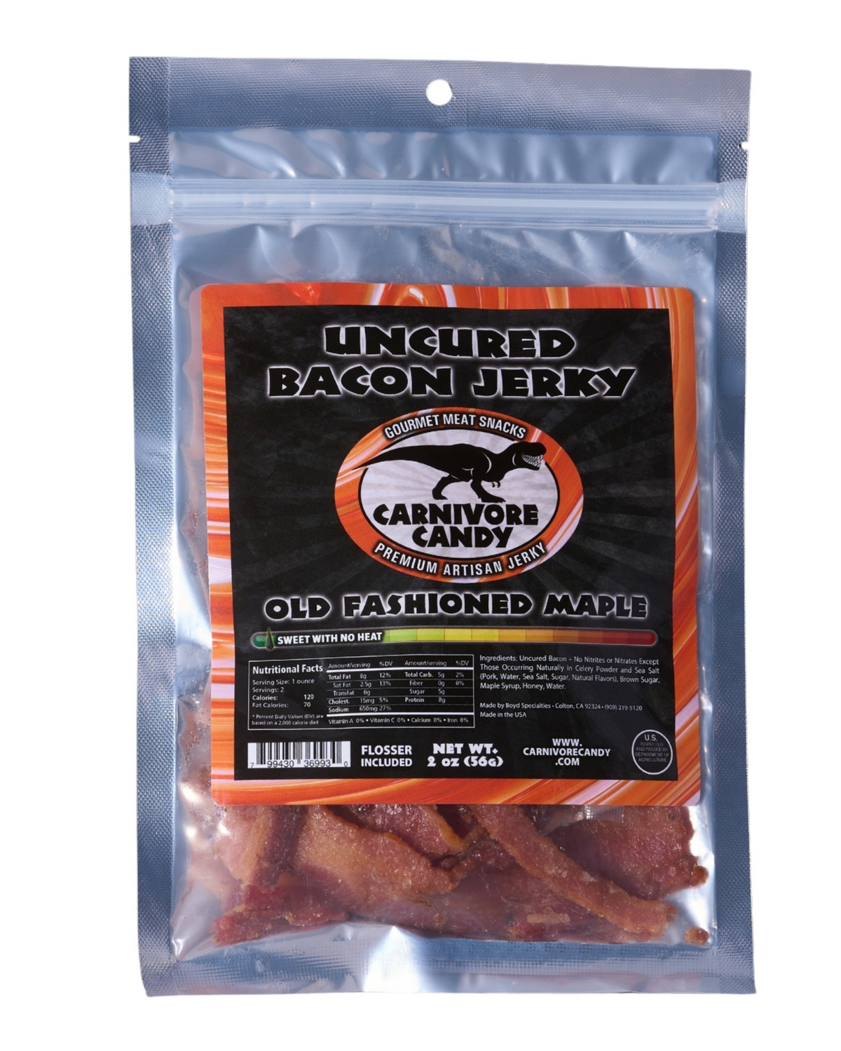 Old Fashioned Maple Uncured Bacon Jerky