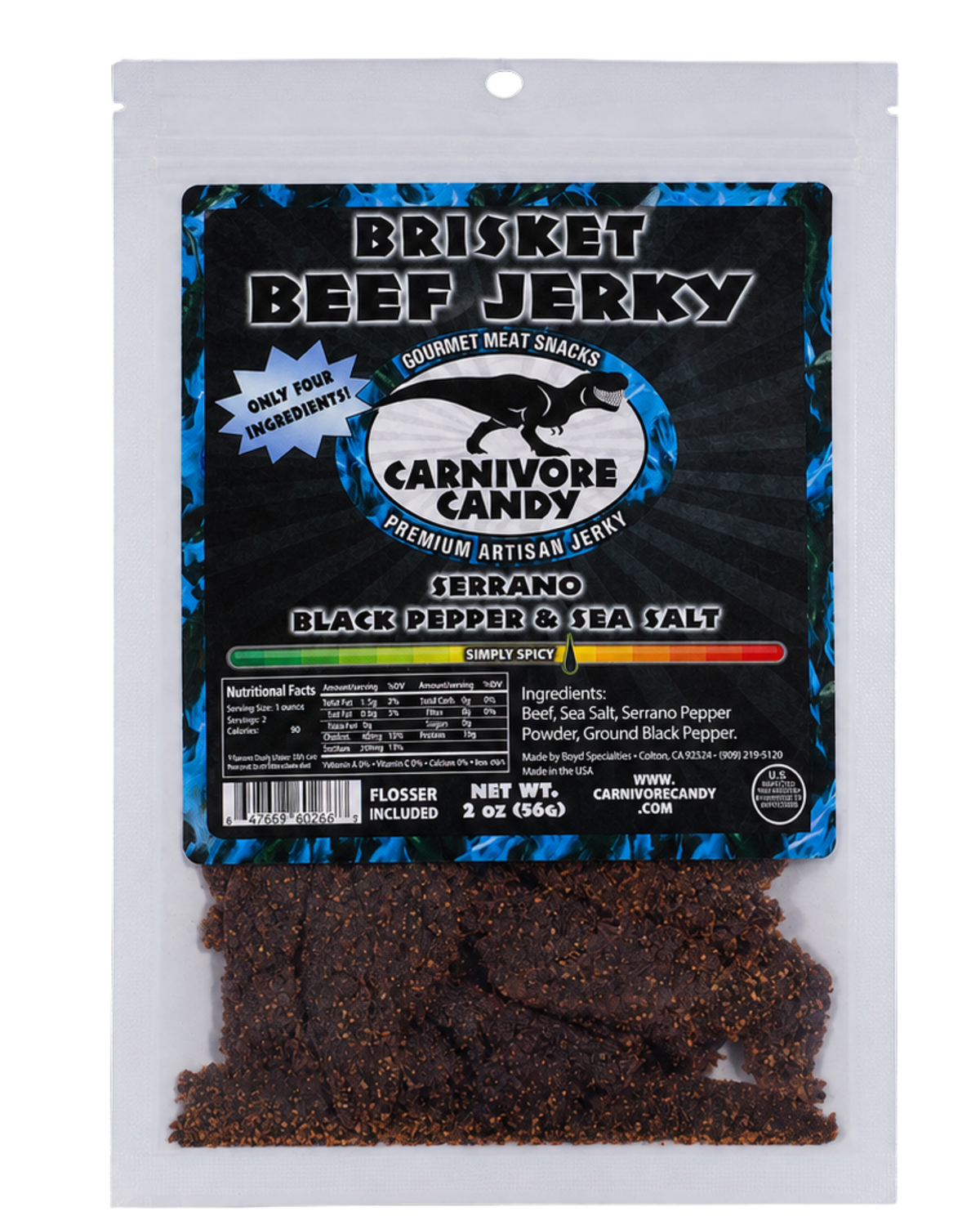 Serrano Black Pepper and Sea Salt Brisket Beef Jerky