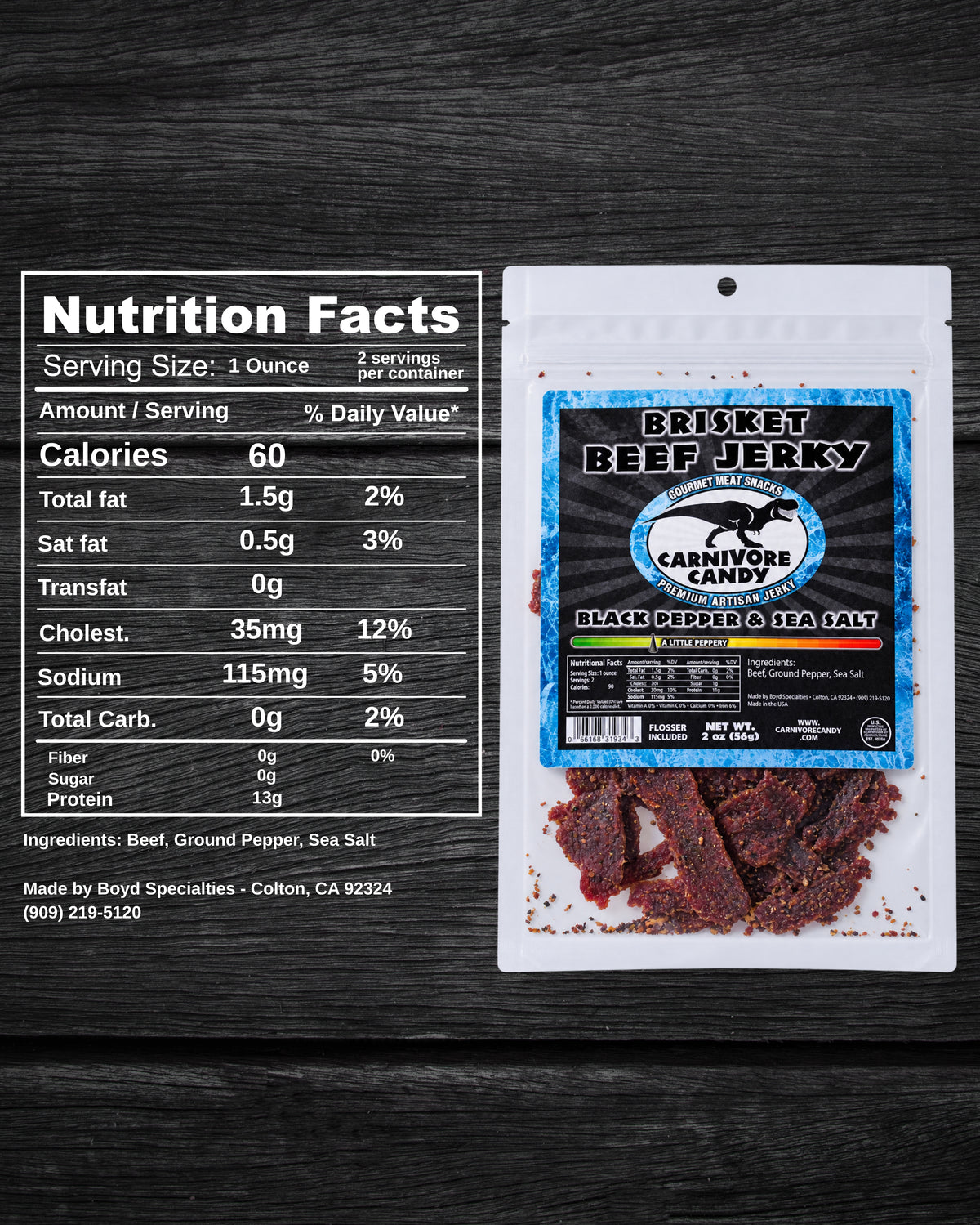 Sea Salt and Pepper Brisket Beef Jerky